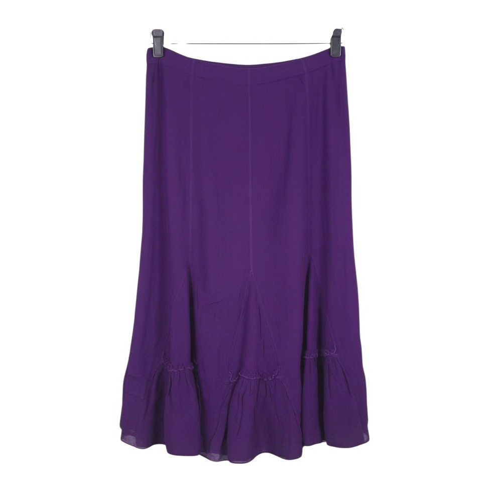 COLDWATER CREEK Witchy Whimsigoth PURPLE MAXI SKIRT Tiered Ruffle Godets P-S PS